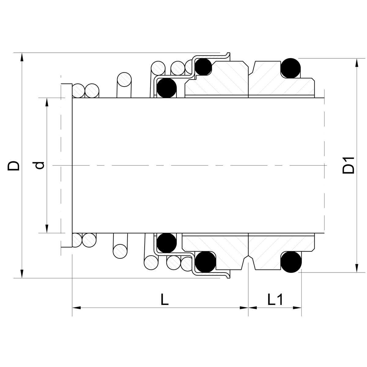 Mechanical seal SALVADOR (technical drawing)