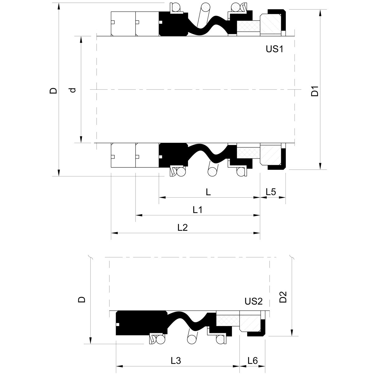 Mechanical seal NEW YORK (technical drawing)