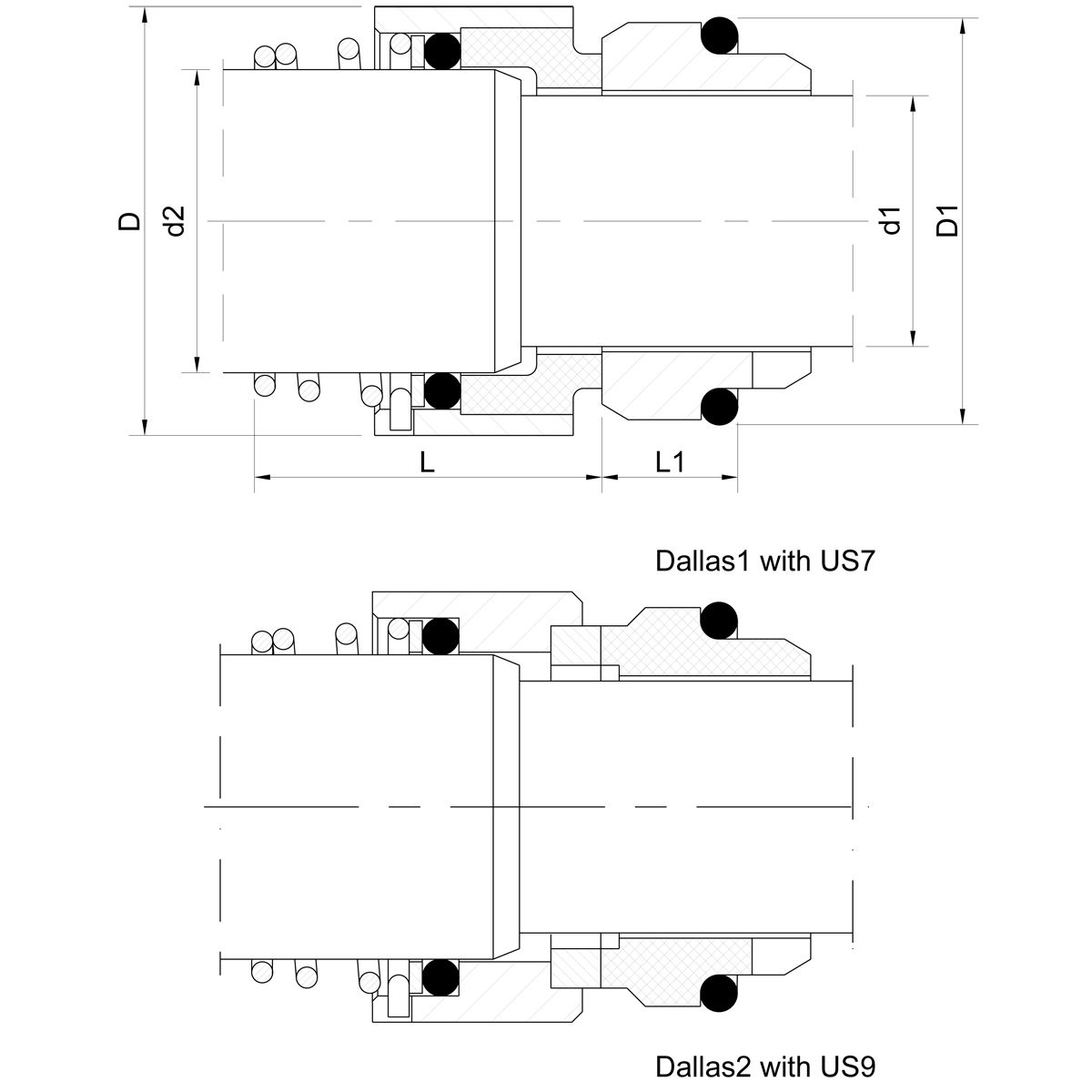 Mechanical seal DALLAS (technical drawing)