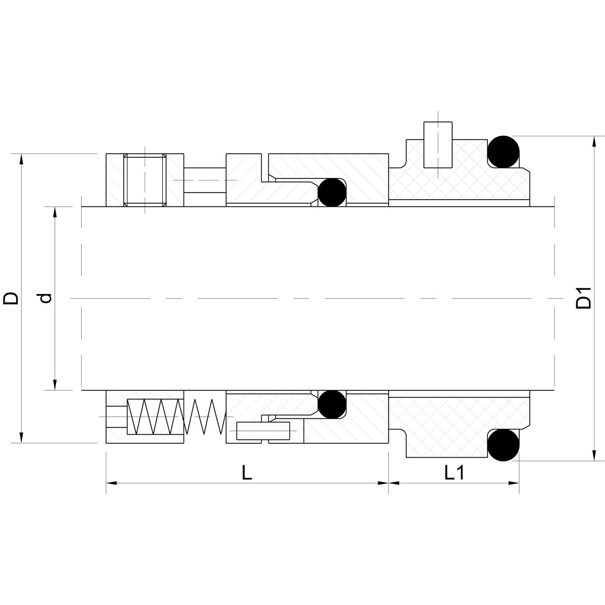 Mechanical seal PARIS (technical drawing)