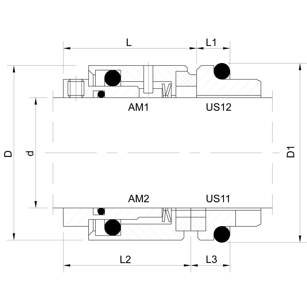 Mechanical seal AMSTERDAM (technical drawing)