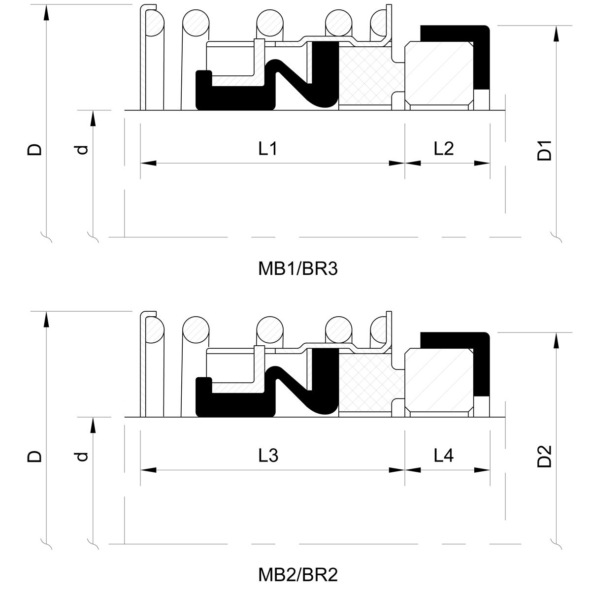 Mechanical seal MELBOURNE (technical drawing)